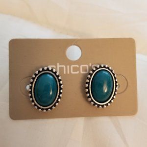 silver and blue stud earring